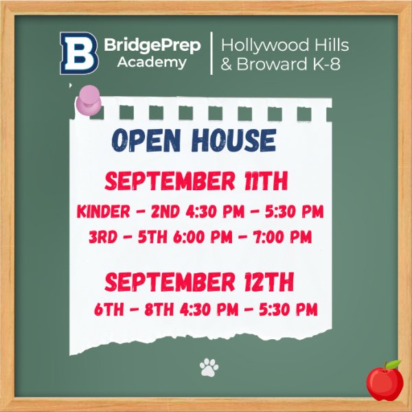 Open House 2024-2025  Kindergarten - 5th Grade